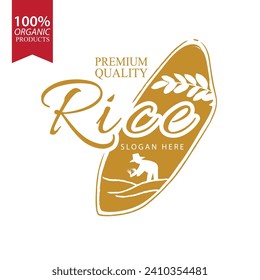 Rice. Logo design template vector illustration.