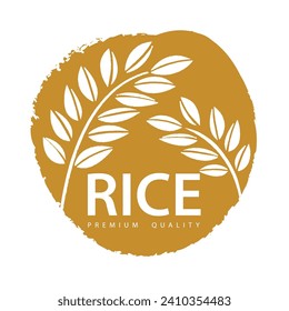 Rice. Logo design template vector illustration.