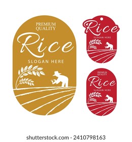 Rice. Logo design template vector illustration.