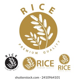 Rice. Logo design template vector illustration.