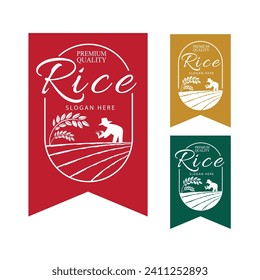 Rice. Logo design template vector illustration.