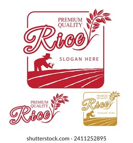 Rice. Logo design template vector illustration.