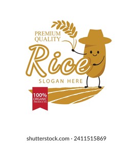 Rice. Logo design template vector illustration.
