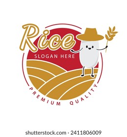 Rice. Logo design template vector illustration.