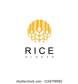 Rice Logo Design Vector