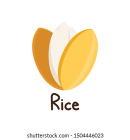 Rice logo design. rice vector on white background. poster. rice seed.