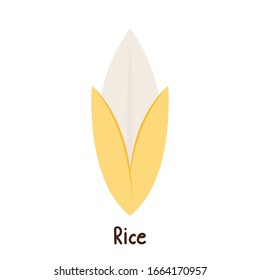 Rice logo design. rice vector on white background. poster. rice seed.