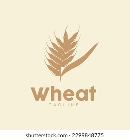 Rice Logo, Farm Wheat Logo Design, Vector Wheat Rice Icon Template Illustration