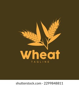 Rice Logo, Farm Wheat Logo Design, Vector Wheat Rice Icon Template Illustration