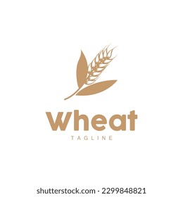Rice Logo, Farm Wheat Logo Design, Vector Wheat Rice Icon Template Illustration