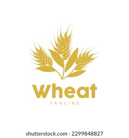 Rice Logo, Farm Wheat Logo Design, Vector Wheat Rice Icon Template Illustration
