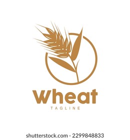 Rice Logo, Farm Wheat Logo Design, Vector Wheat Rice Icon Template Illustration