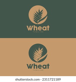 Rice Logo, Farm Wheat Logo Design, Vector Wheat Rice Icon Template Illustration