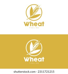 Rice Logo, Farm Wheat Logo Design, Vector Wheat Rice Icon Template Illustration