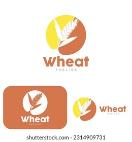 Rice Logo, Farm Wheat Logo Design, Vector Wheat Rice Icon Template Illustration