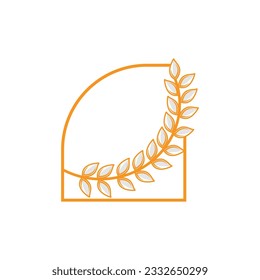 Rice Logo, Farm Wheat Logo Design, Vector Wheat Rice Icon Template Retro Vintage Illustration