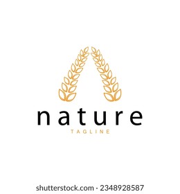 Rice Logo, Farm Wheat Logo Design, Vector Symbol Icon Graphic Illustration