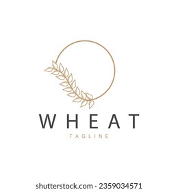 Rice Logo, Farm Wheat Logo Design, Vector Wheat Rice Icon Template Illustration