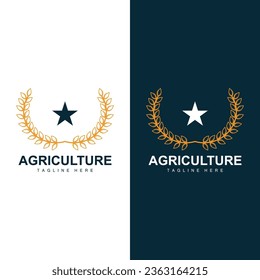 Rice Logo, Farm Wheat Logo Design, Vector Symbol Icon Graphic Illustration