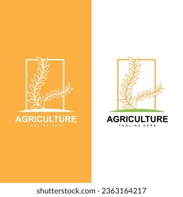 Rice Logo, Farm Wheat Logo Design, Vector Symbol Icon Graphic Illustration