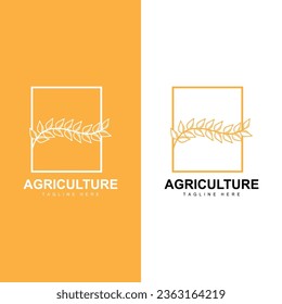 Rice Logo, Farm Wheat Logo Design, Vector Symbol Icon Graphic Illustration