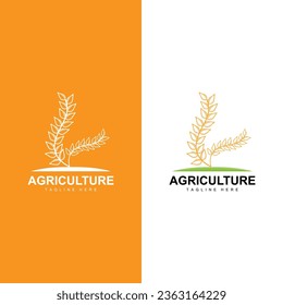 Rice Logo, Farm Wheat Logo Design, Vector Symbol Icon Graphic Illustration