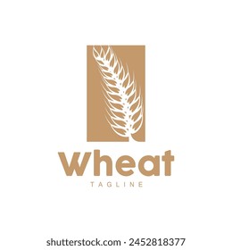 Rice Logo, Farm Wheat Logo Design, Vector Wheat Rice Icon Template Retro Vintage Illustration