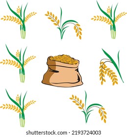 rice logo icons vector illustrations