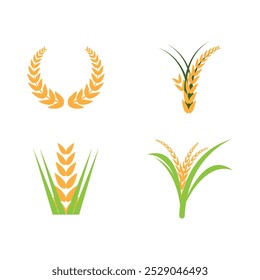 Design de elemento de ilustração de logotipo de arroz