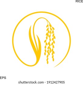 Rice logo. Isolated rice on white background