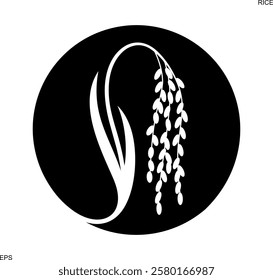 Rice logo. Isolated rice on white background