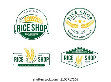 Rice Logo Set Template Design