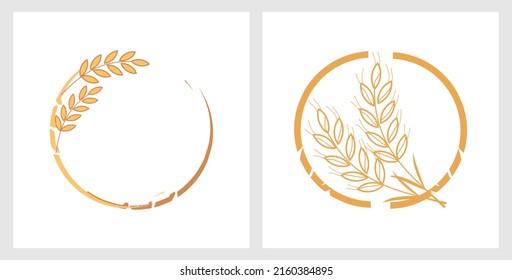 Rice logos isolated on white backgrounds vector illustration.