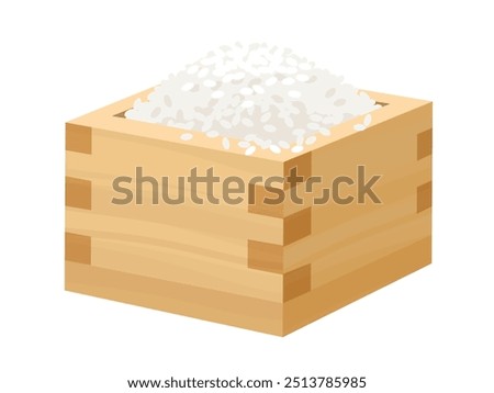 Rice in a masu_vector illustration
