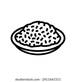 rice mexican cuisine line icon vector. rice mexican cuisine sign. isolated contour symbol black illustration