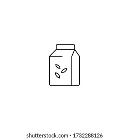 Rice milk, alternative milk simple thin line icon vector illustration