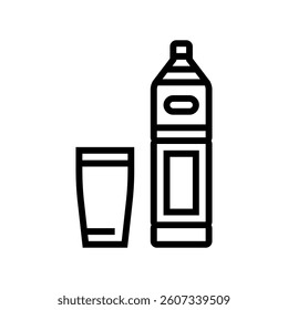 rice milk meal drink line icon vector. rice milk meal drink sign. isolated contour symbol black illustration