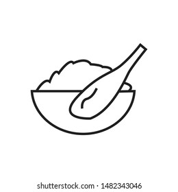 Rice minimal line icon vector