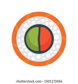 Rice mix sushi icon. Flat illustration of rice mix sushi vector icon for web design