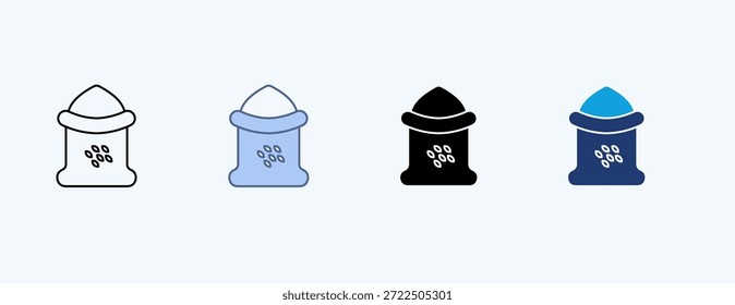 Rice Multiple Icon Illustration Vector