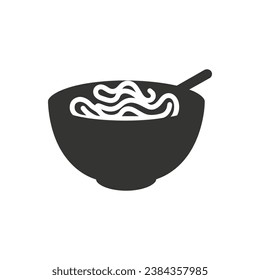 Rice Noodles Icon on White Background - Simple Vector Illustration