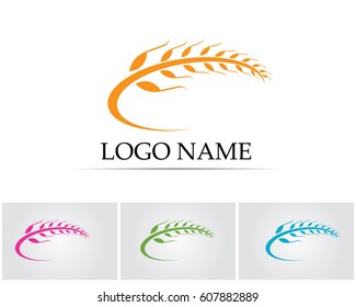 Rice oat food logo