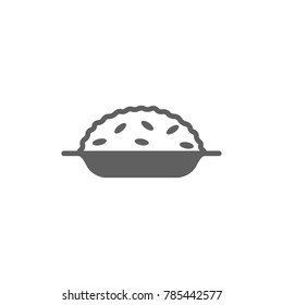 Rice on plate icon vector