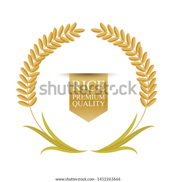 Rice On White Background Vector Illustration Stock Vector (Royalty Free