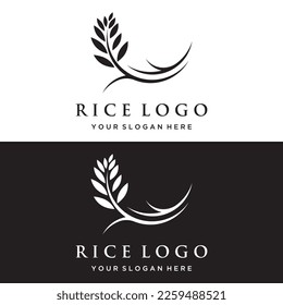 Rice organic farm natural plant logo for business , company , agriculture, product.