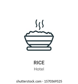 Rice outline vector icon. Thin line black rice icon, flat vector simple element illustration from editable restaurant concept isolated on white background