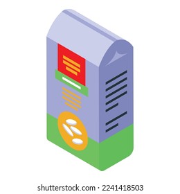 Rice pack icon isometric vector. Spanish food. Spain design