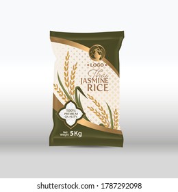 Rice Package Mockup Thailand food Products, vector illustration