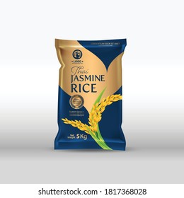 Rice Package Mockup Thailand food Products, vector illustration