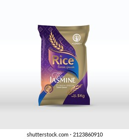 Rice Package Mockup Thailand food Products, vector illustration